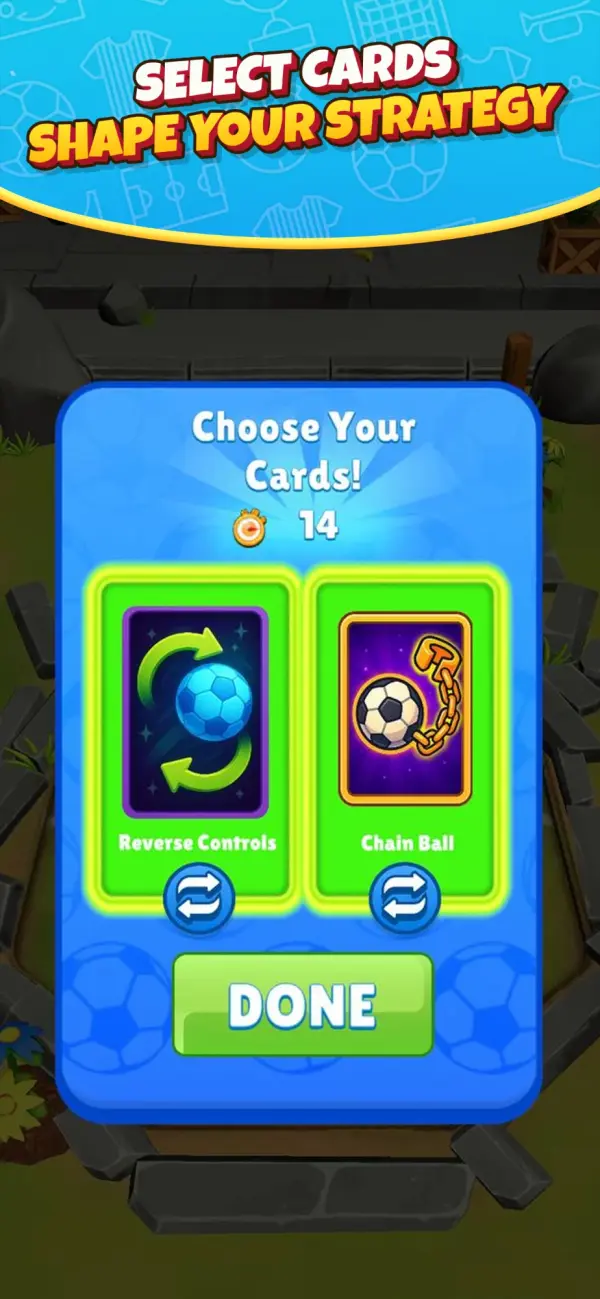 Choosing match cards before kick-off
